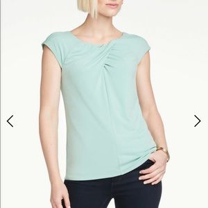Pleated twist neck top